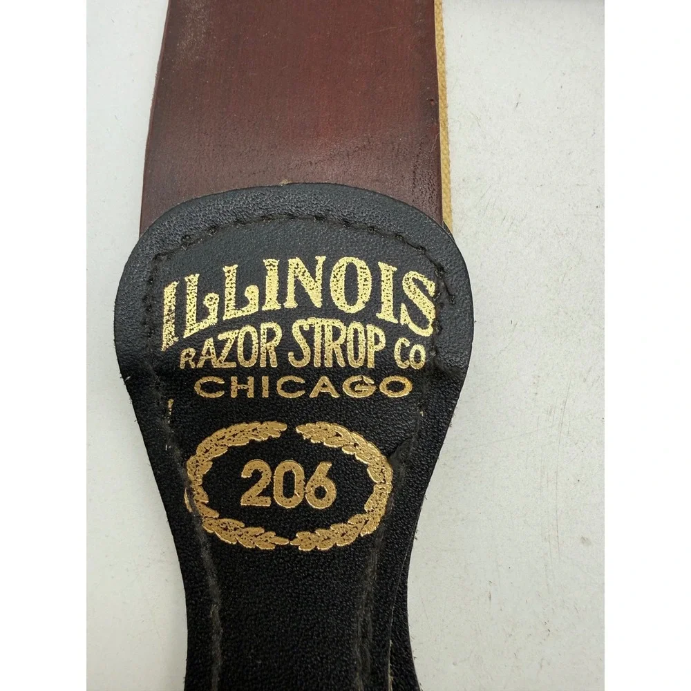 Illinois Razor Strop Co Chicago 206 Vintage Leather Canvas Straight Razor Strop